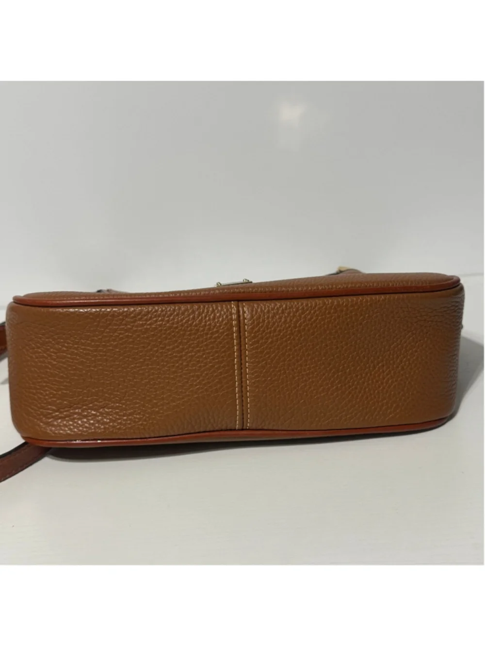Dooney & Bourke 1975 Pebbled Leather Crossbody Shoulder Bag Brown Red